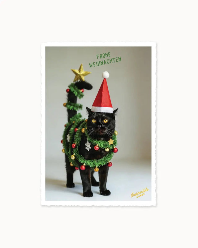 CHI-IC604 - chic.mic Impossible Card Postkarte Christmas Cat – Weihnachtskarte