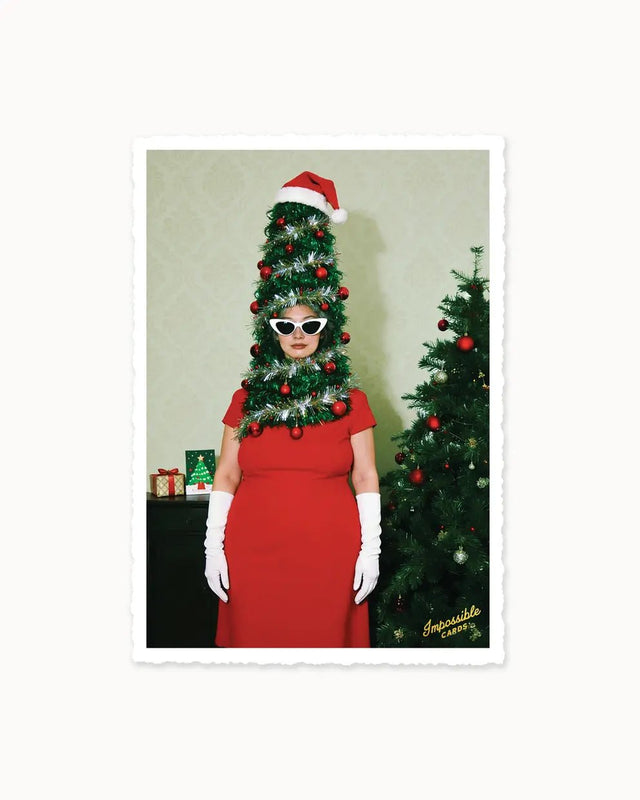 CHI-IC601 - chic.mic Impossible Card Postkarte Christmas tree Lady – Weihnachtskarte