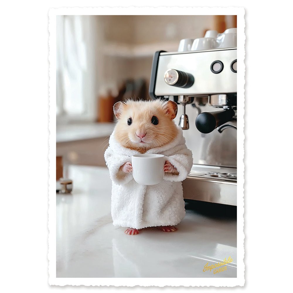 CHI-IC225 - chic.mic - Impossible Card Postkarte - coffee hamster