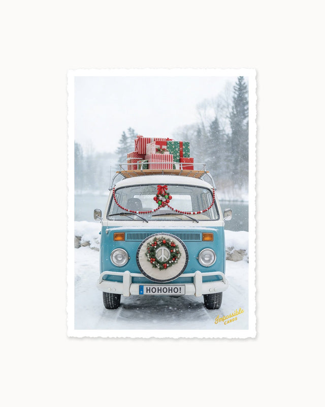 CHI-IC606 - chic.mic Impossible Card Postkarte Ho Ho Ho Bulli – Weihnachtskarte