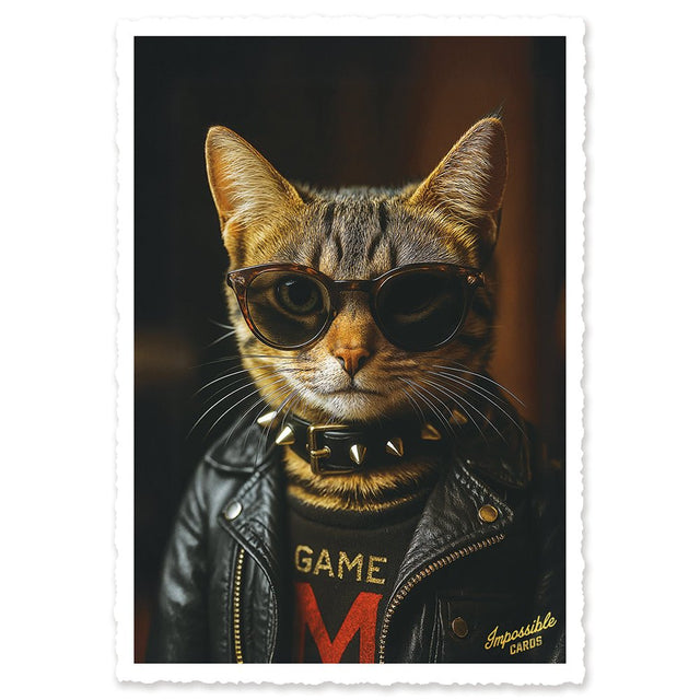 CHI-IC282 - chic.mic - Impossible Card Postkarte - metal cat