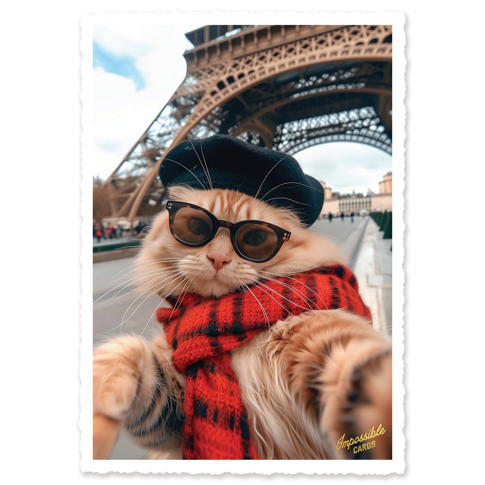 CHI-IC244 - chic.mic - Impossible Card Postkarte - Paris cat