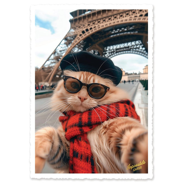 CHI-IC244 - chic.mic - Impossible Card Postkarte - Paris cat