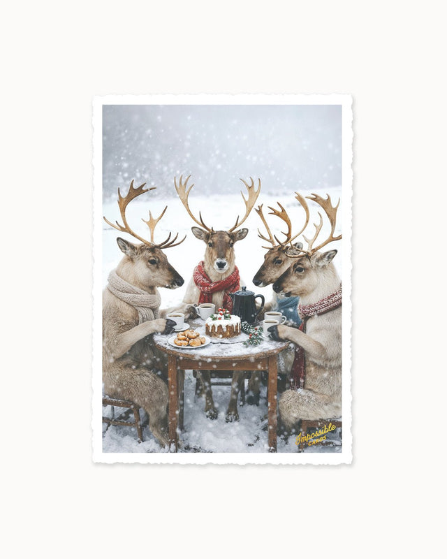 CHI-IC611 - chic.mic Impossible Card Postkarte Tea Time - Weihnachtskarte