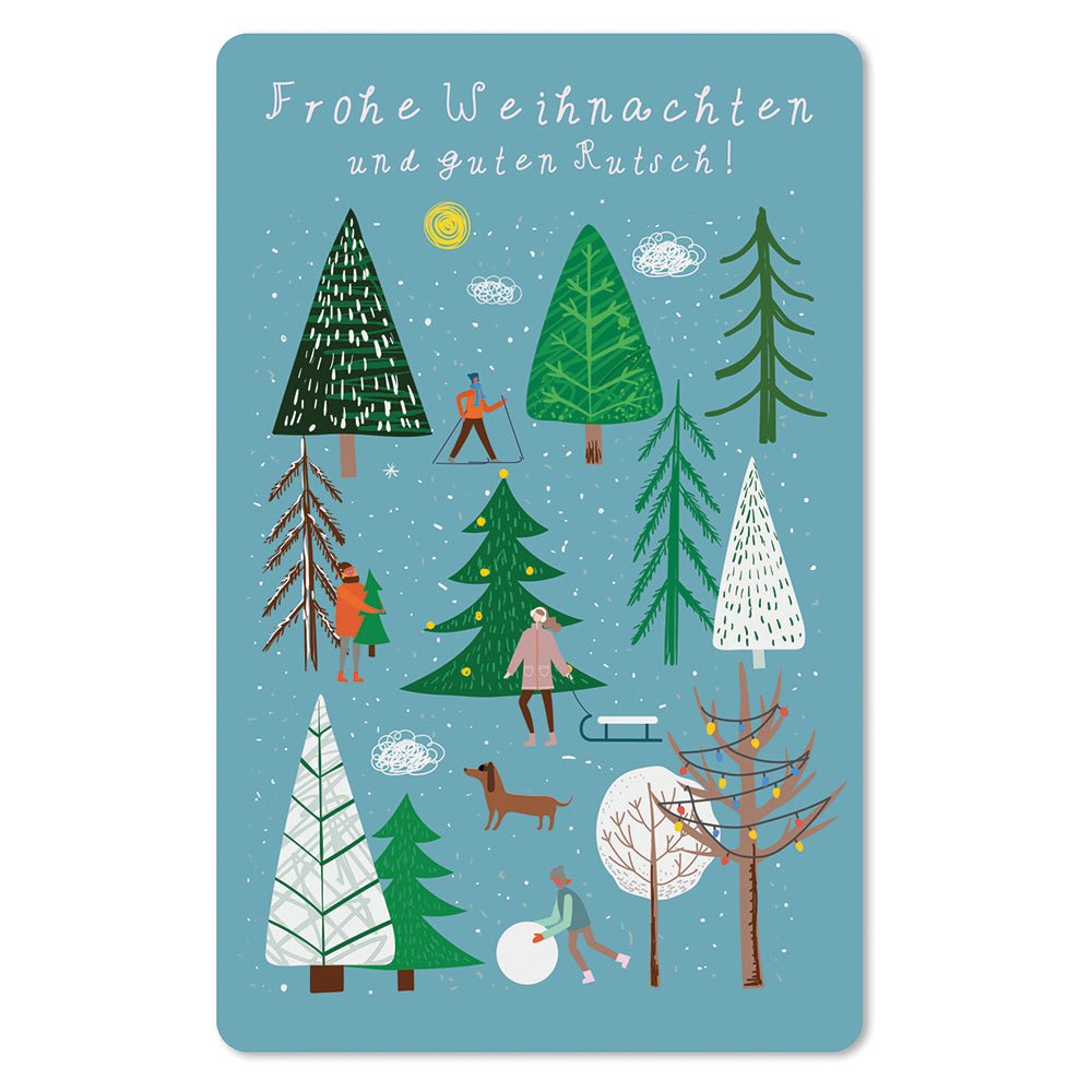 CHI-LC735 - Chic.mic, Lunacard Postkarte "Weihnachtsbäume"