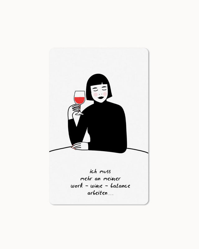 CHI - LC376 - chic.mic - Lunacard-postikortti 'work wine balance'
