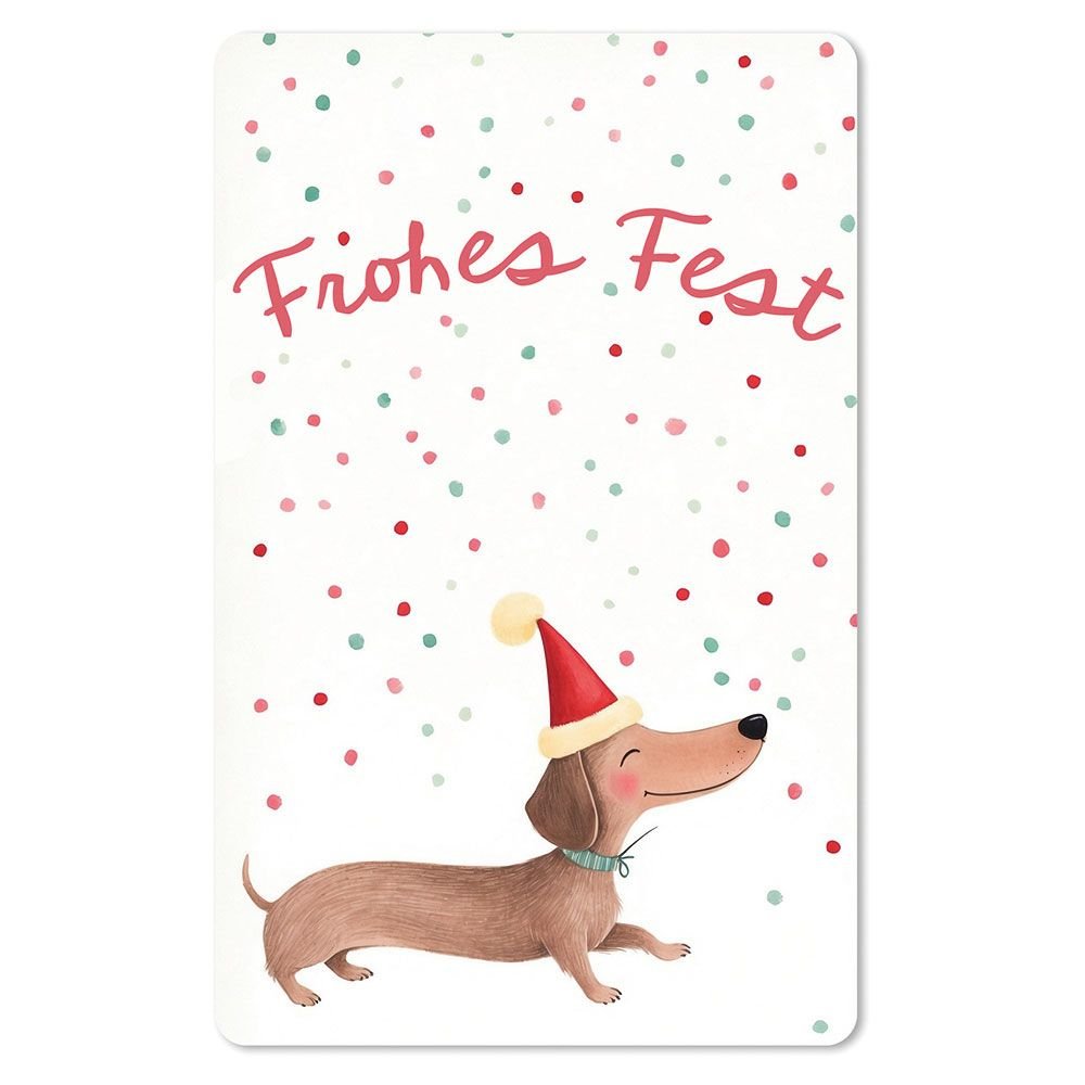 CHI-LC722 - Chic.mic, Postkarte "Dackel frohes Fest"