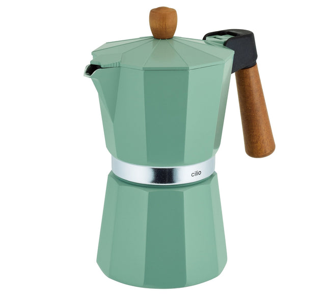 CIL-321555 - Cilio, Espressokocher Legno, 6 Tassen, Farbe mint