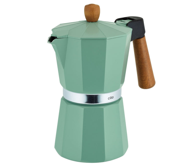 CIL-321555 - Cilio, Espressokocher Legno, 6 Tassen, Farbe mint