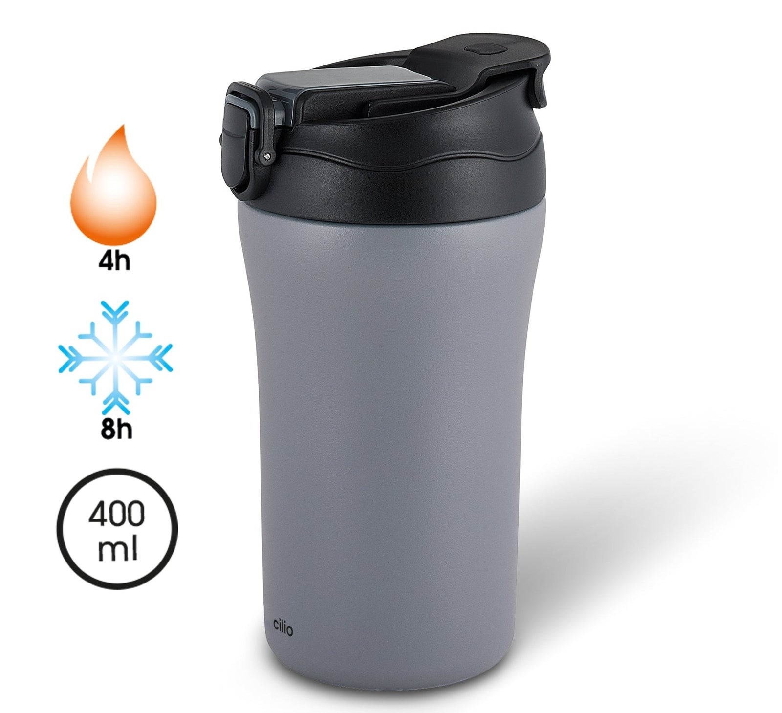 CIL-546484 - Cilio, Isoliertrinkbecher Dopppio, 400ml grigio