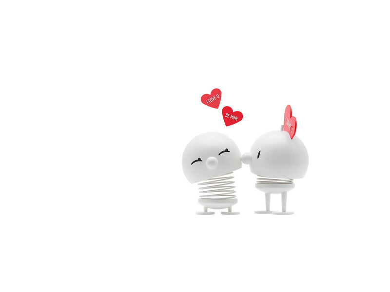 F&H-26132 - F&H Group, Hoptimist Wackelfigur Love, 4,5x5,8x7,6cm, klein, weiß, mit Schrift