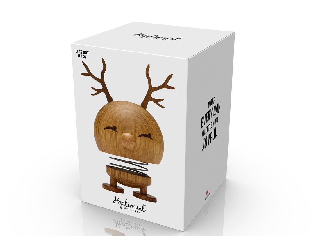 F&amp;H-28047 - F&amp;H Group, Hoptimist Wobbler Figure, Reindeer Bimble Design, Medium, 14cm