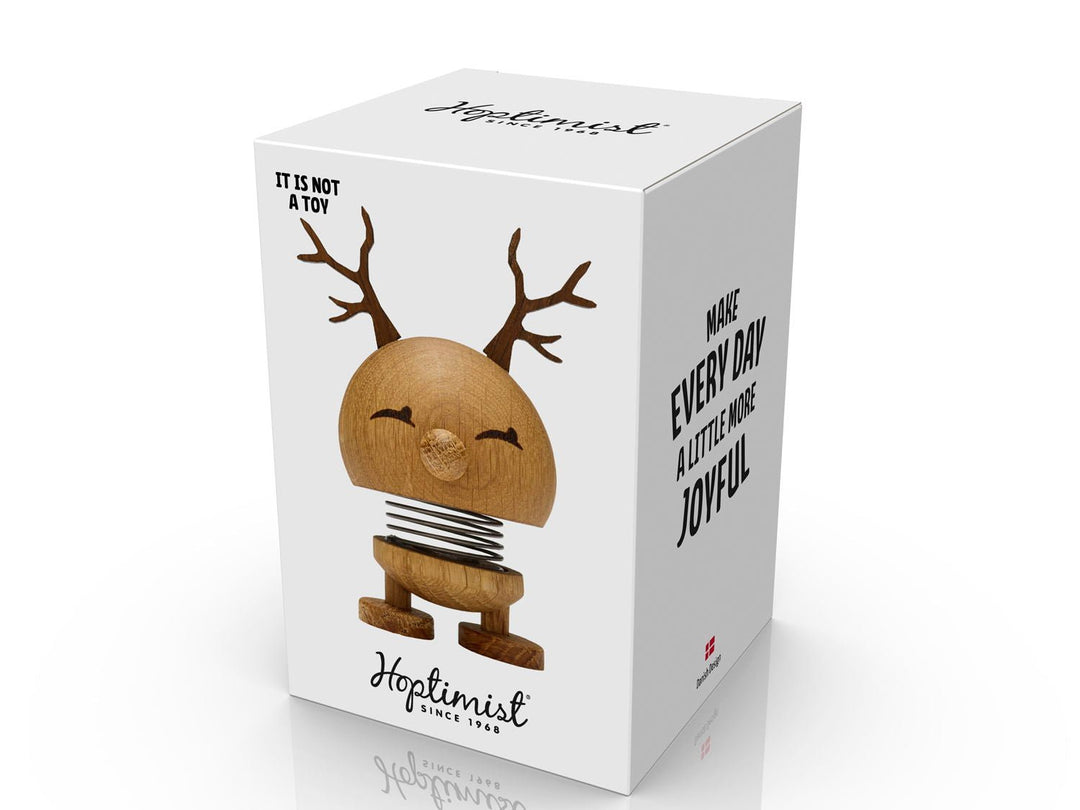 F&amp;H-28049 - F&amp;H Group, Hoptimist Wackelfigur, Motiv Reindeer Bimble aus Holz, Small, 6,4x5,9x9,5cm