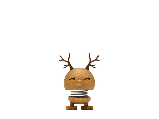F&H-28049 - F&H Group, Hoptimist Wackelfigur, Motiv Reindeer Bimble aus Holz, Small, 6,4x5,9x9,5cm