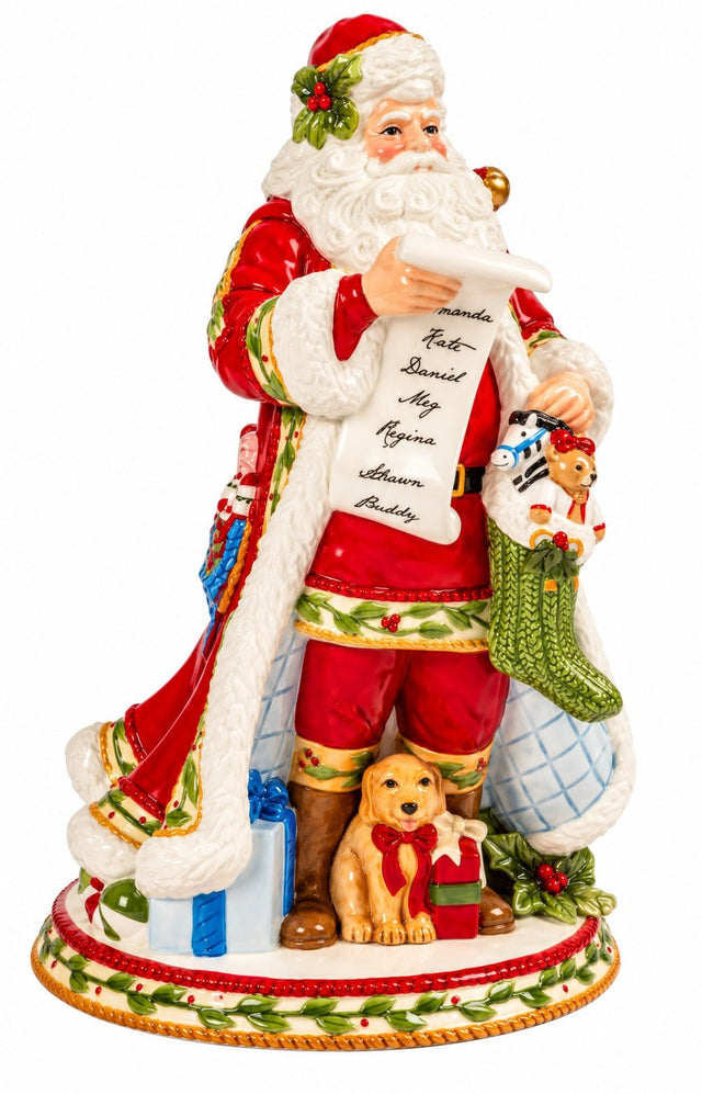 FaF-1026001 - Fitz & Floyd Santa's Gift Weihnachtsmann mit Wunschliste 32 cm
