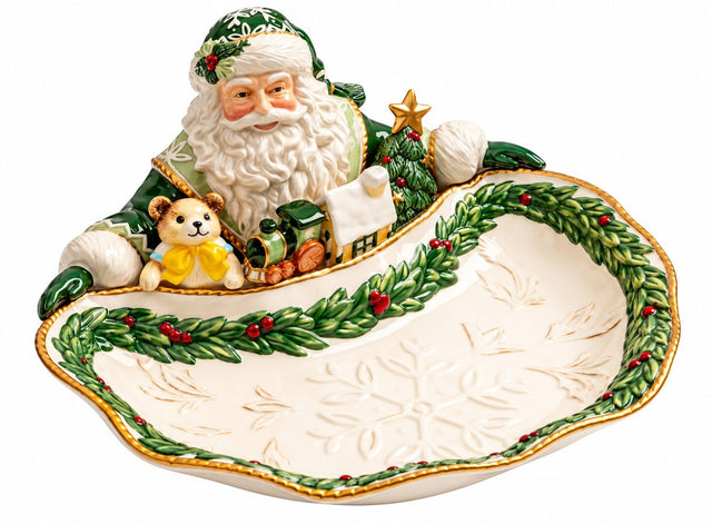 FaF-1026008 - Fitz & Floyd Weihnachtsmann Schlitten-Schale 30 cm