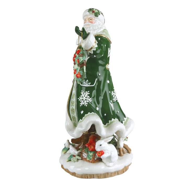 FaF-1026005 - Fitz &amp; Floyd Winter Frost Santa mit Weihnachtskranz 45,5 cm - 2026