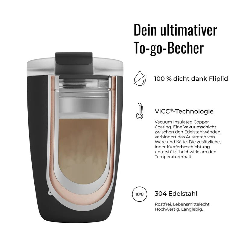 FL - 1030 - 0350 - 2038 - FLSK To - Go - Cup aus Edelstahl, lemon, 350ml, 14,2cm hoch
