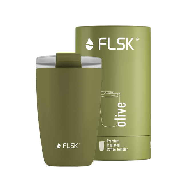 FL-1030-0350-2041 - FLSK To - Go - Cup aus Edelstahl, olive, 350ml, 14,2cm hoch