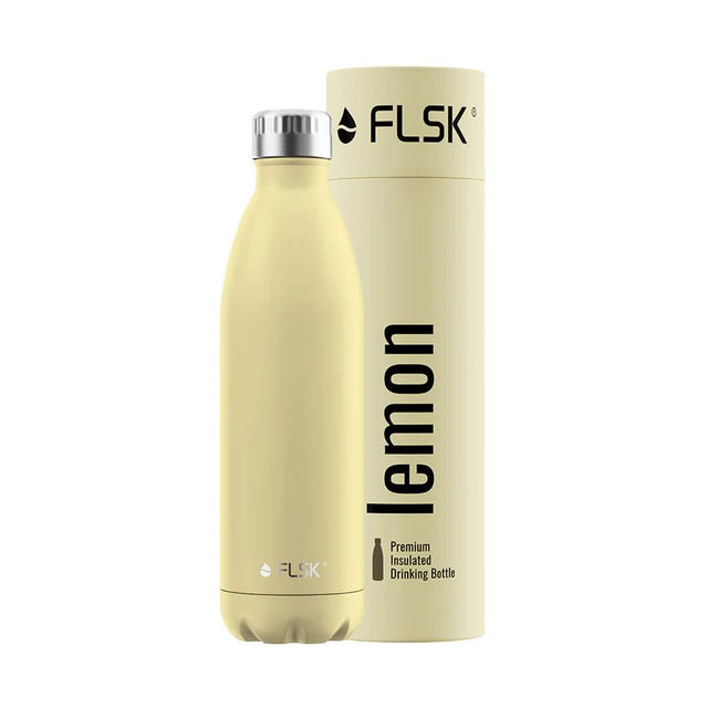 FL - 1010 - 0750 - 2038 - FLSK Trinkflasche aus Edelstahl, lemon, 750ml, 28,6cm hoch