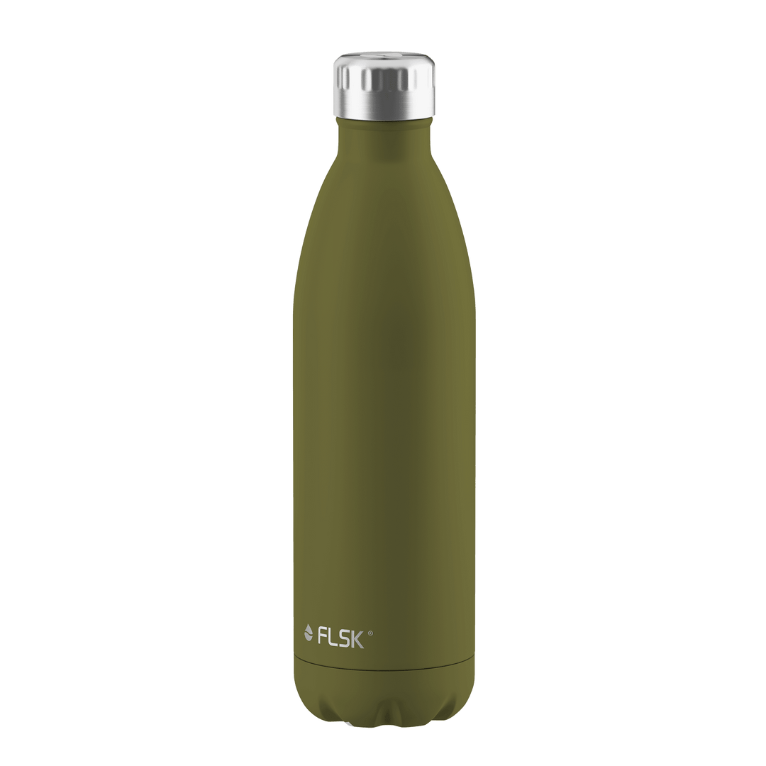 FL-1010-0750-2041 - FLSK Botella de acero inoxidable, olive, 750ml, 28,6cm de alto