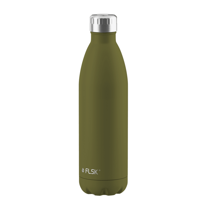 FL-1010-0750-2041 - FLSK Botella de acero inoxidable, olive, 750ml, 28,6cm de alto