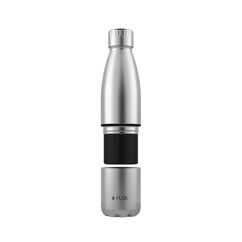 FL - 2010 - 0700 - 0010 - FLSK Trinkflasche mit Becher, stainless, 700ml, 28,8cm hoch