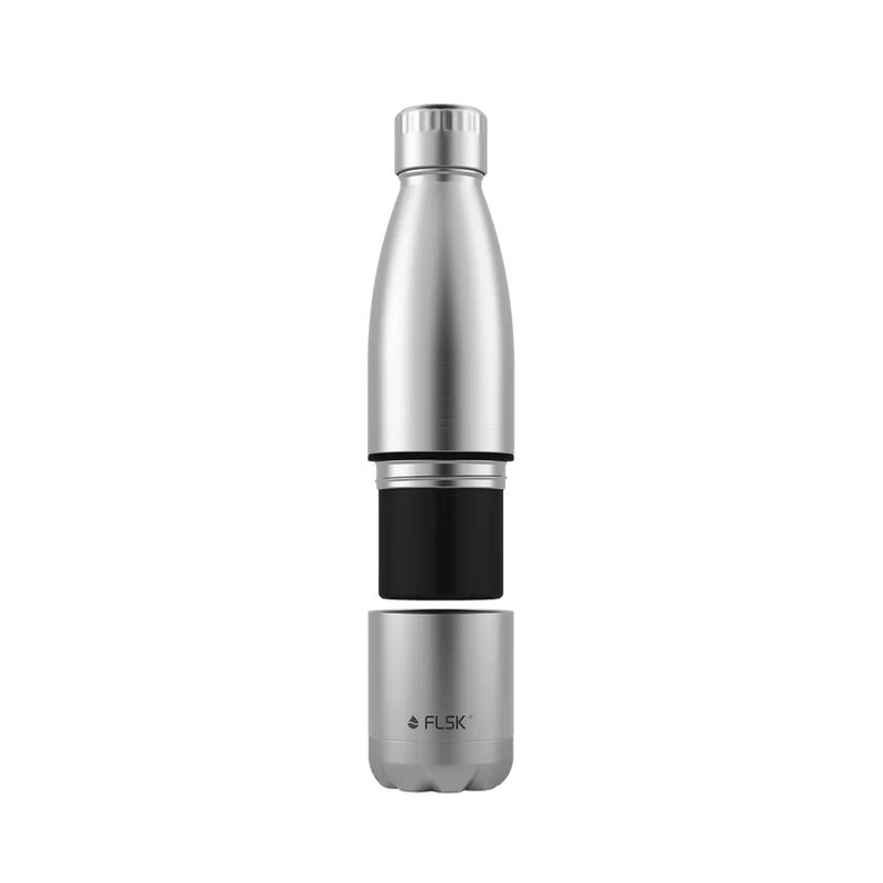 FL - 2010 - 0700 - 0010 - FLSK Trinkflasche mit Becher, stainless, 700ml, 28,8cm hoch