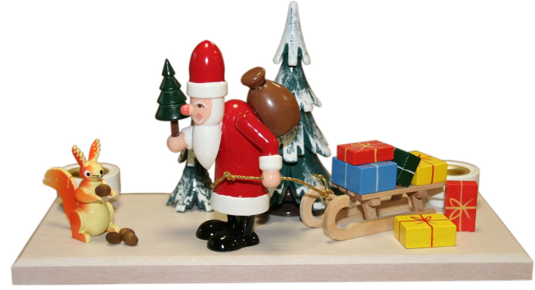 GAH-43421 - Gahlenz - Light holder Santa Claus in the winter forest, large, 12cm