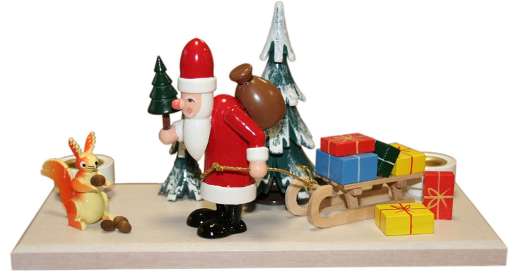 GAH-43421 - Gahlenz - Light holder Santa Claus in the winter forest, large, 12cm