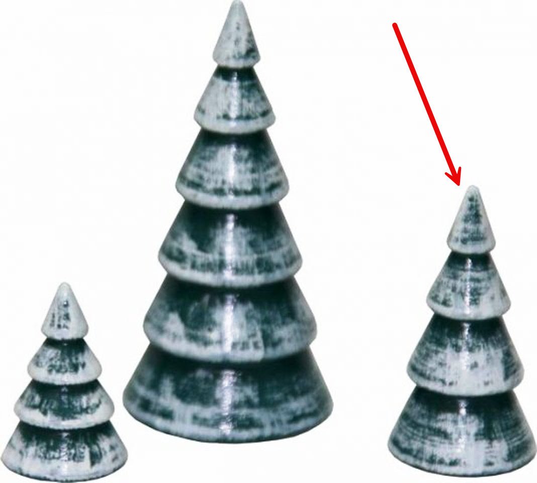 GAH - 34901 - Gahlenz - Snowmen - Group 'Ringelbaum green - white - Height 3.5cm'