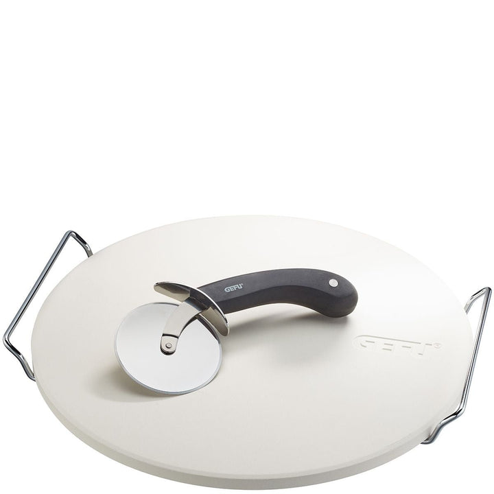 GEF - 14420 - Gefu, Pizzastein mit Gestell + Pizzaschneider Darioso, rund D