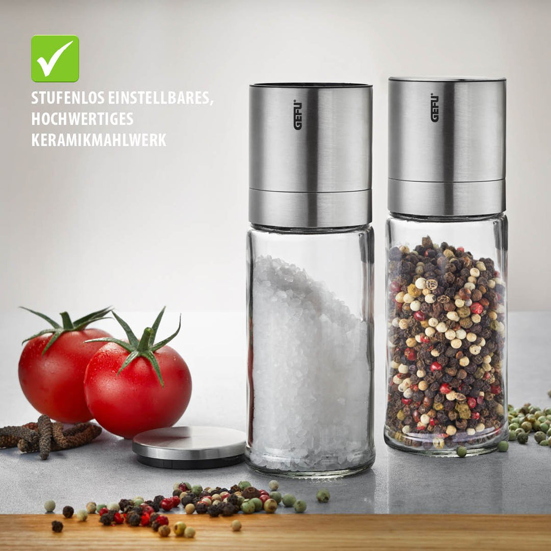 GEF-89578 - Gefu, Salt and pepper mill "Lamola", 2 pieces