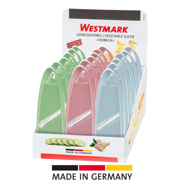 WST - 1170221B - Mandoline à légumes Hobelix, Westmark en rose, bleu ou menthe-vert, 23x7cm