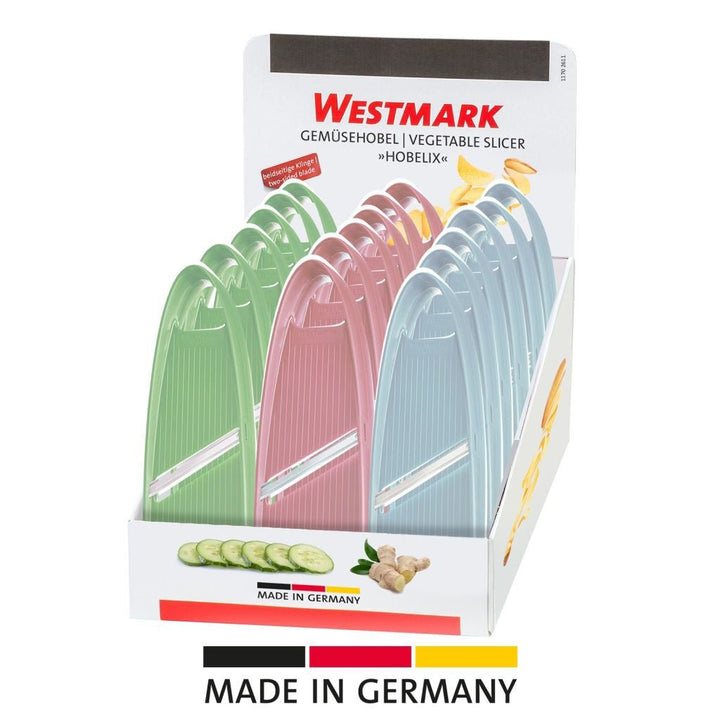WST - 1170221B - Mandoline à légumes Hobelix, Westmark en rose, bleu ou menthe-vert, 23x7cm