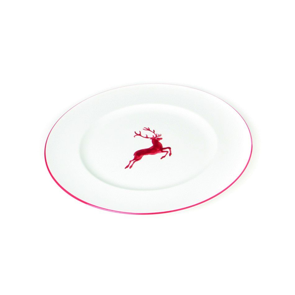 0318TDGO18 - Gmundner Keramik 'Rubinowy Jeleń - Talerz deserowy Gourmet (Ø18cm)'