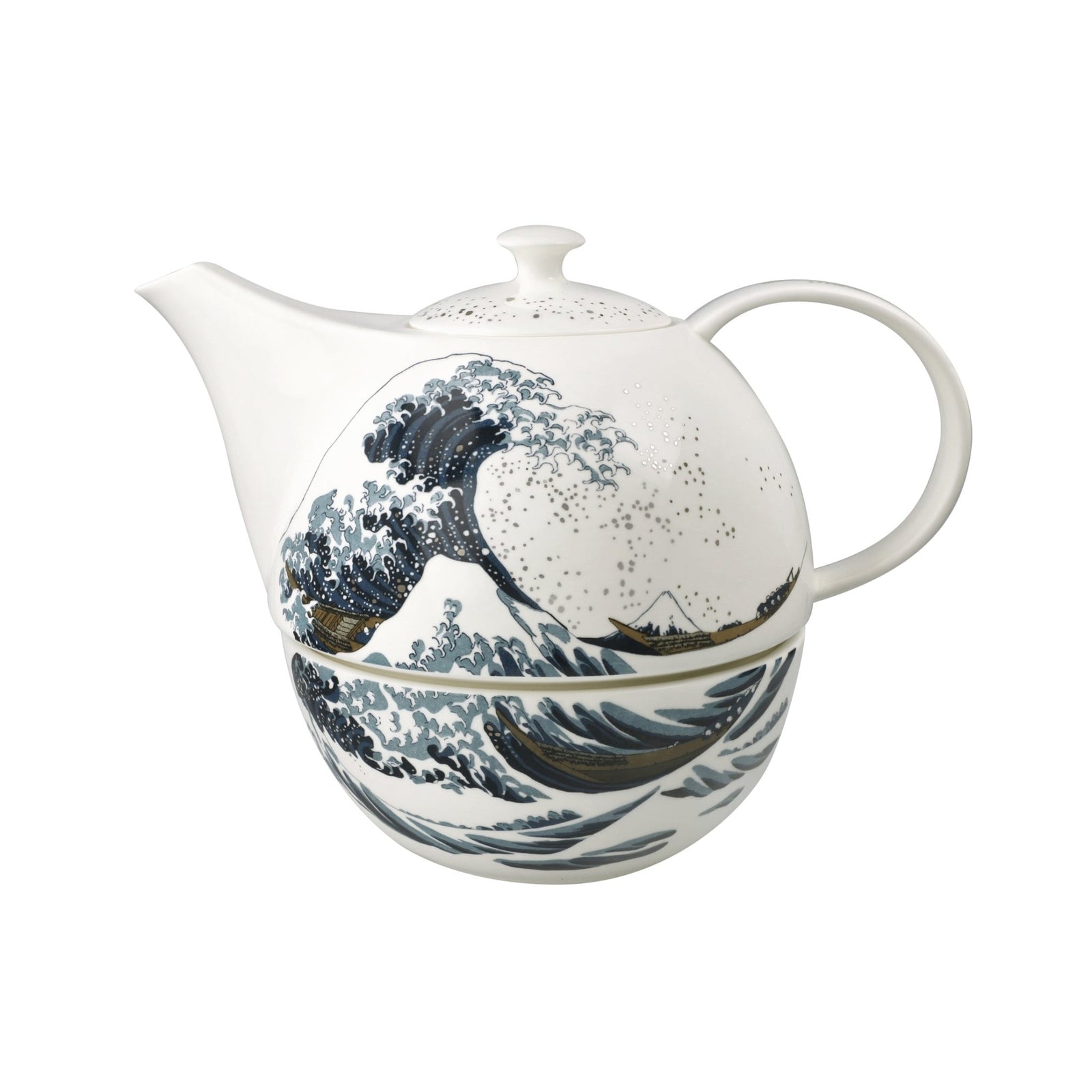 67075201 - Goebel Artis Orbis, Teekanne mit Stövchen, Hokusai - Die Große Welle 2025