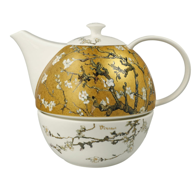67075211 - Goebel Artis Orbis, Teekanne mit Stövchen, Van Gogh - Mandelbaum 24cm 2025