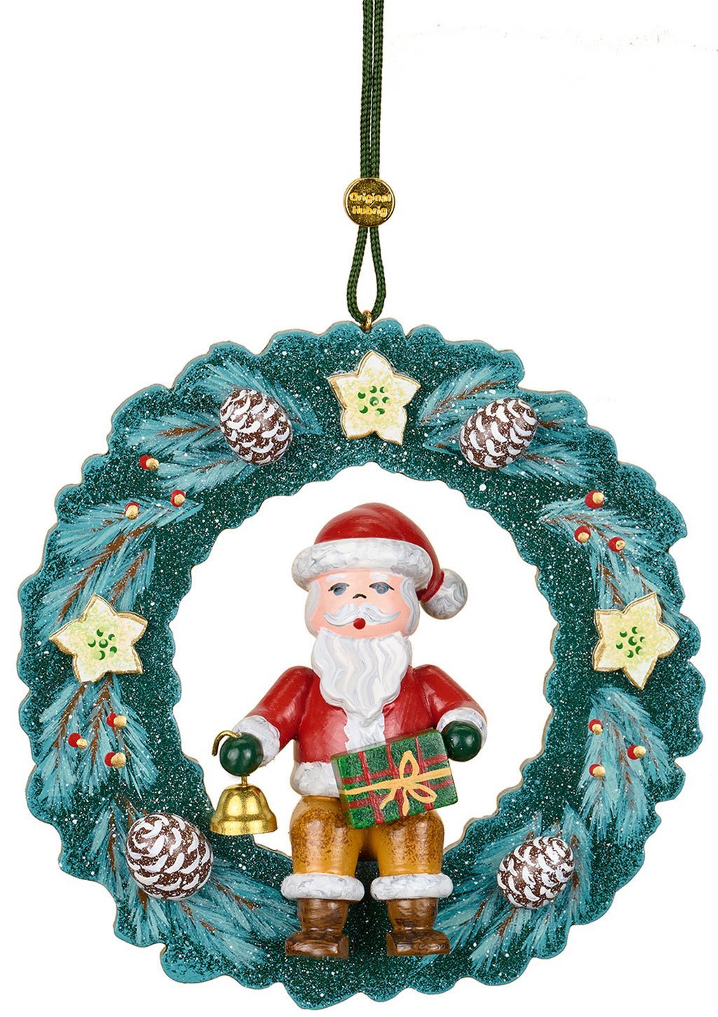 HUB-140h3002 - Hubrig Volkskunst 'Tree Ornament - Santa Advent Wreath 9cm' 2025