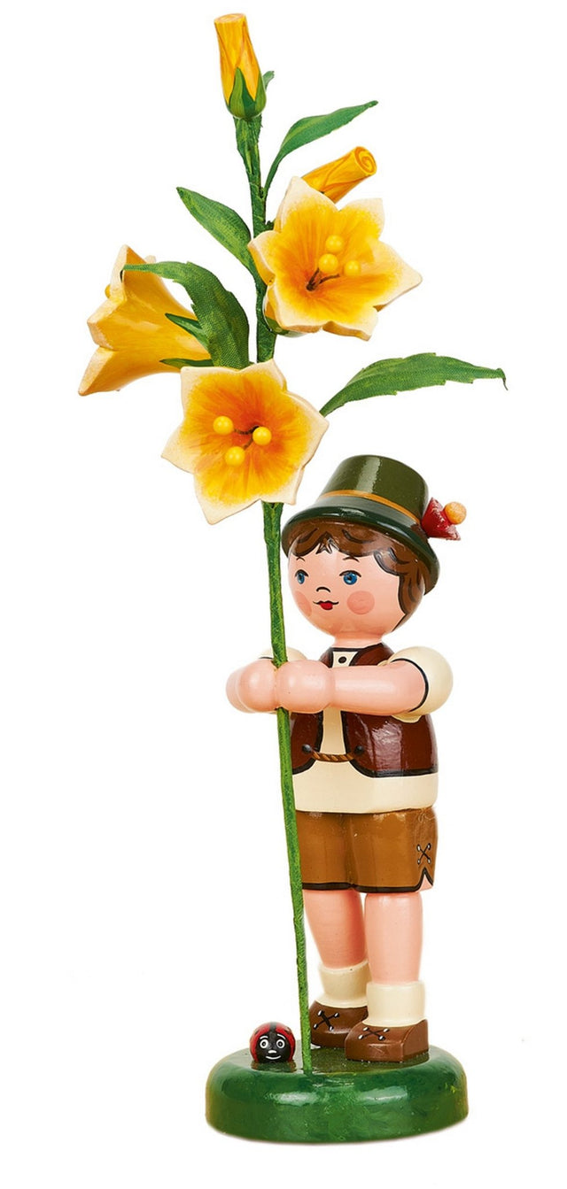 HUB - 308h2009 - Hubrig Volkskunst 'Blumenkinder - Junge - LILIE - 24cm'