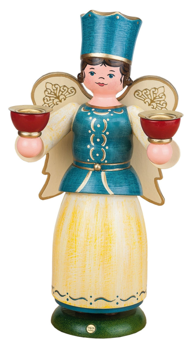 HUB - 108h0001 - Hubrig Volkskunst 'Ängel med ljushållare 22 cm'