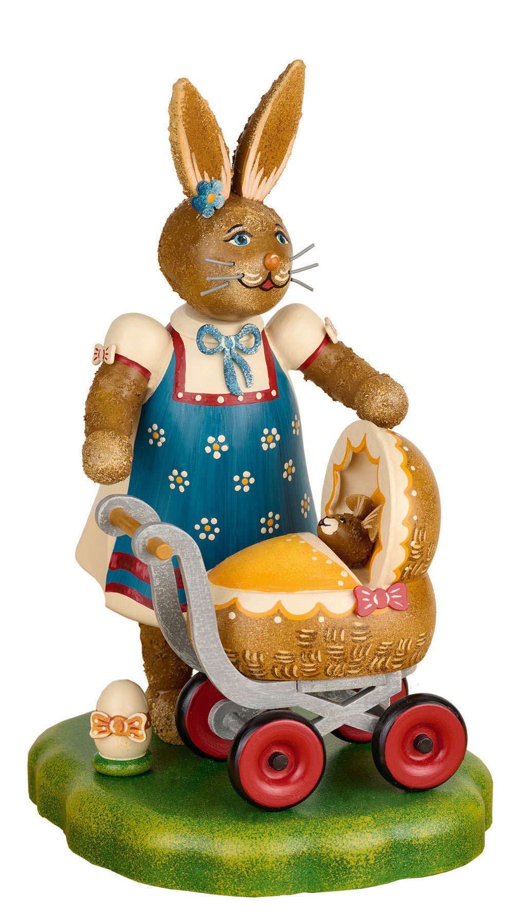 HUB-301h0201 - Hubrig Volkskunst 'Samica królika z wózkiem dziecięcym - Nasza Charlotte 20 cm' 2025