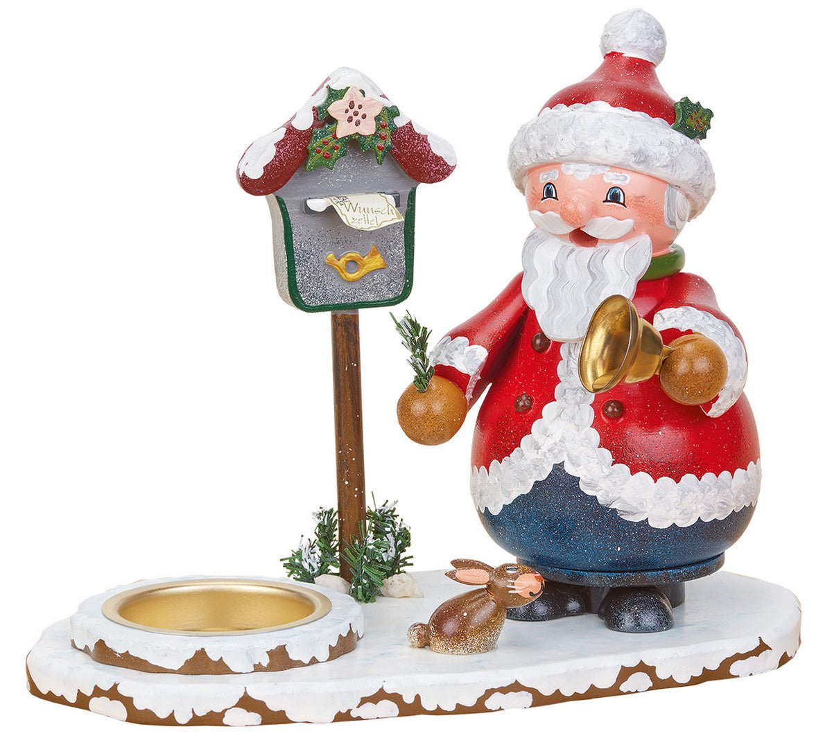HUB - 105h1101 - Hubrig Volkskunst 'Räuchermann - Weihnachtsmann mit Te e l i c h t'