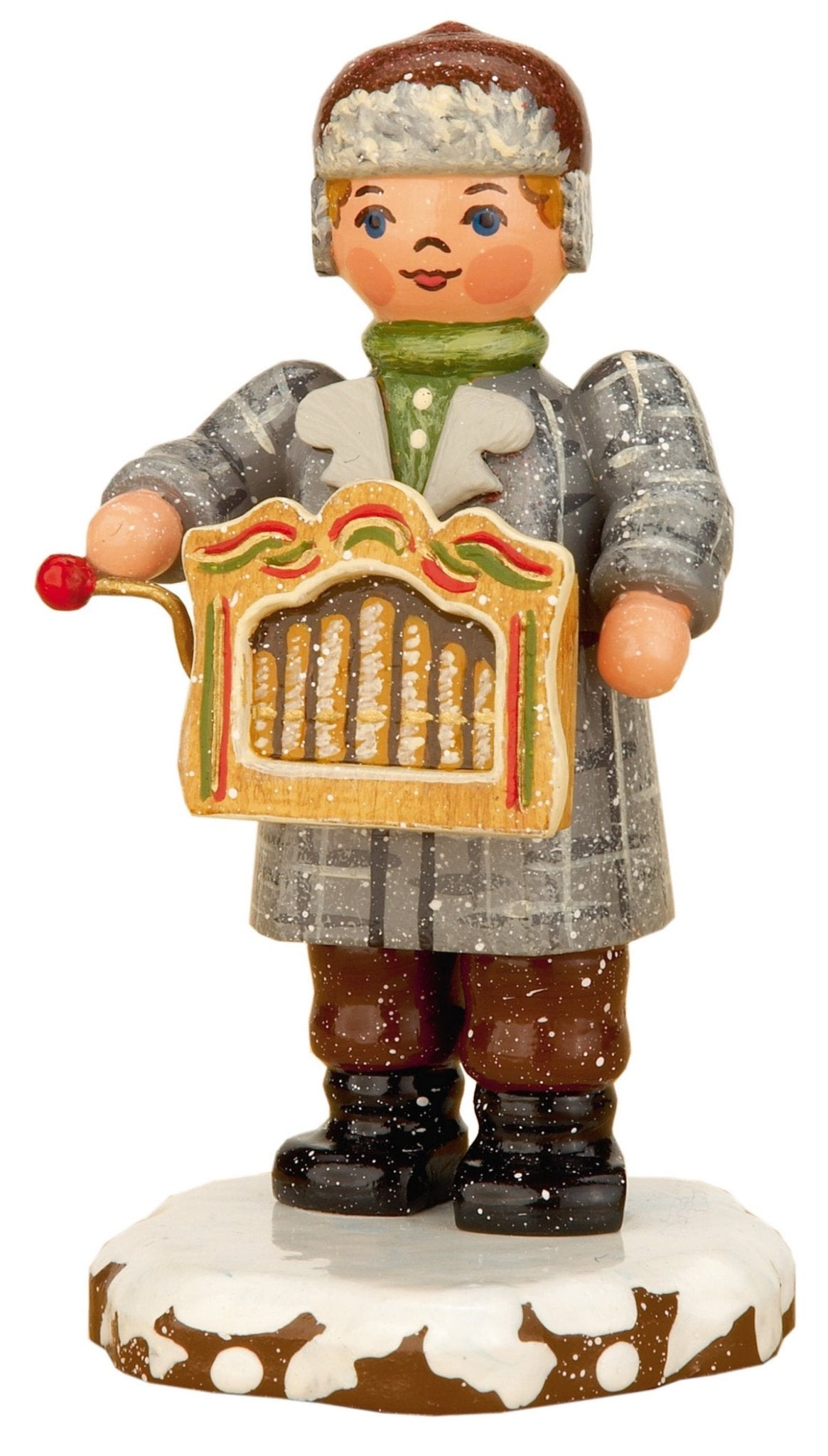 HUB - 110h0020 - Hubrig Volkskunst 'Enfants d'hiver - Joueur d'orgue de Barbarie 7,5cm'