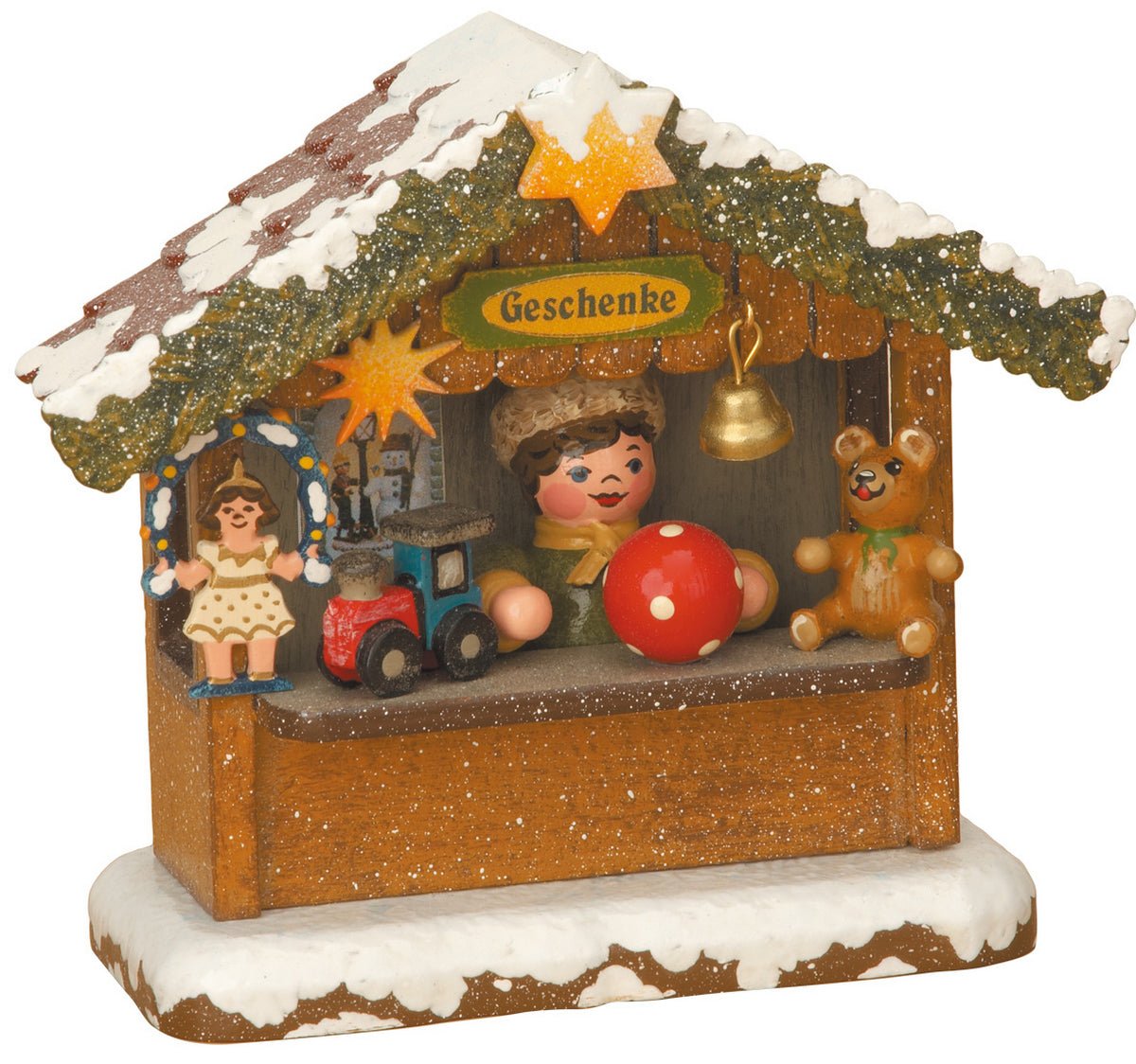 HUB - 110h4001 - Hubrig Volkskunst 'Winterkinder Geschenkehäusel - elektrisch 10cm'