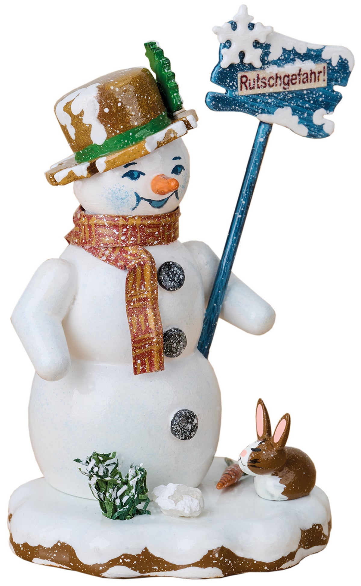 HUB - 110h0066 - Hubrig Volkskunst 'Winterkinder - Schneemann - Rutschgefahr 9cm'