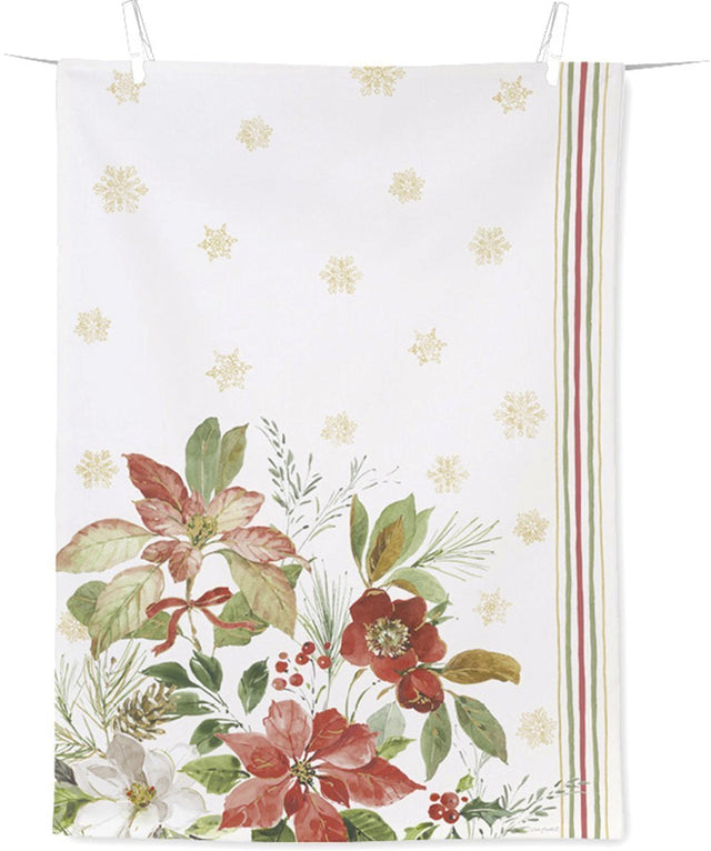IHR - T1087360 - IHR, Geschirrtuch "Poinsettia Bouquet" crem, 50x70cm