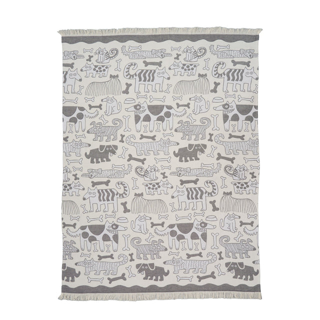 KLI-272803 - KLIPPAN, Baumwolle Decke, Motiv Hunde, 140 x 180cm