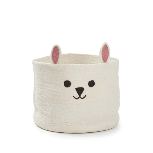 KLI - 592101 - Klippan, Filz Korb Hase weiß, D40cm, H35cm