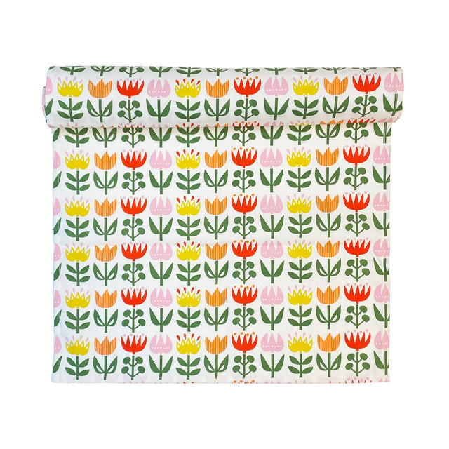 KLI-520424 - KLIPPAN - Tischläufer "Tulpen multi pastel" Serie, 100% Baumwolle, 45x150cm